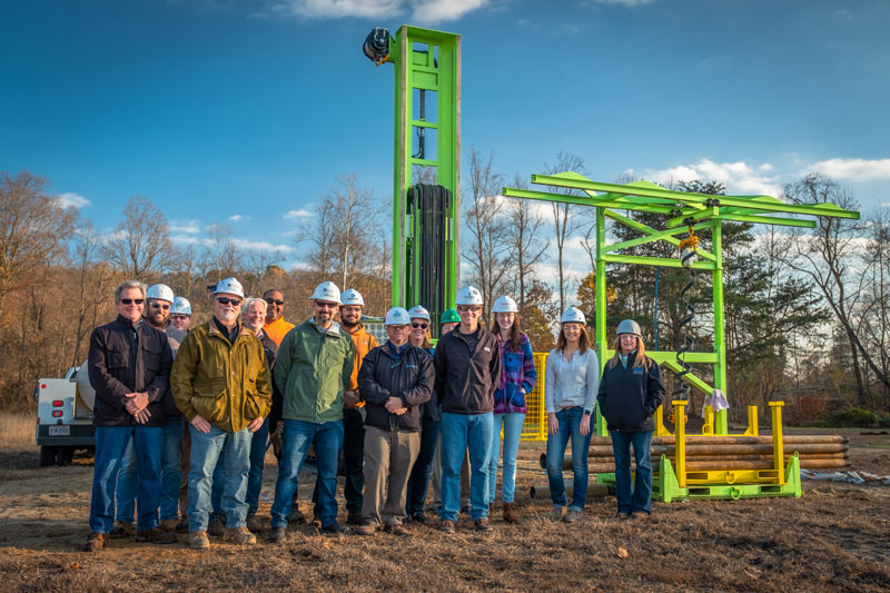 Group shot of attendees for TSi Sonic Drilling Field Demo in Marietta Ohio